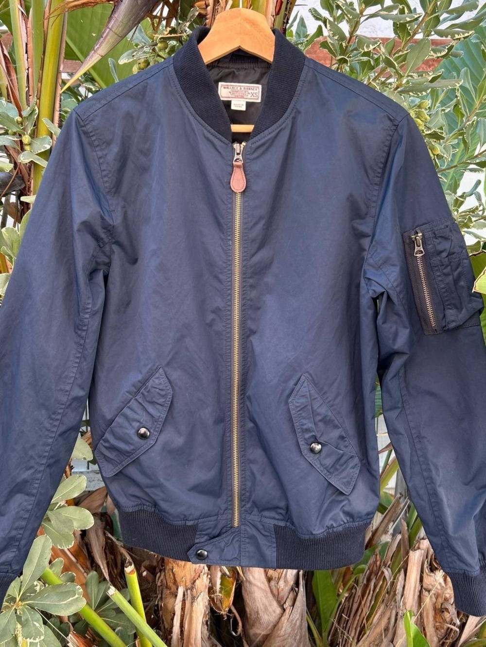 Wallace & Barnes Bomber Jacket XS Navy Flight Jacket J.Crew